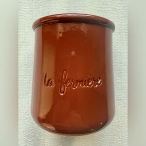 CHOCOLATE BROWN COLORED LIMITED EDITION POT - LA FERMIERE - CANDLE PLANT CUSTARD